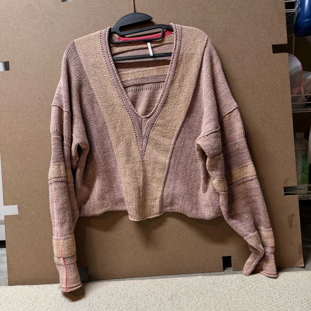Woman’s Cropped cotton chunky knit sweater. M